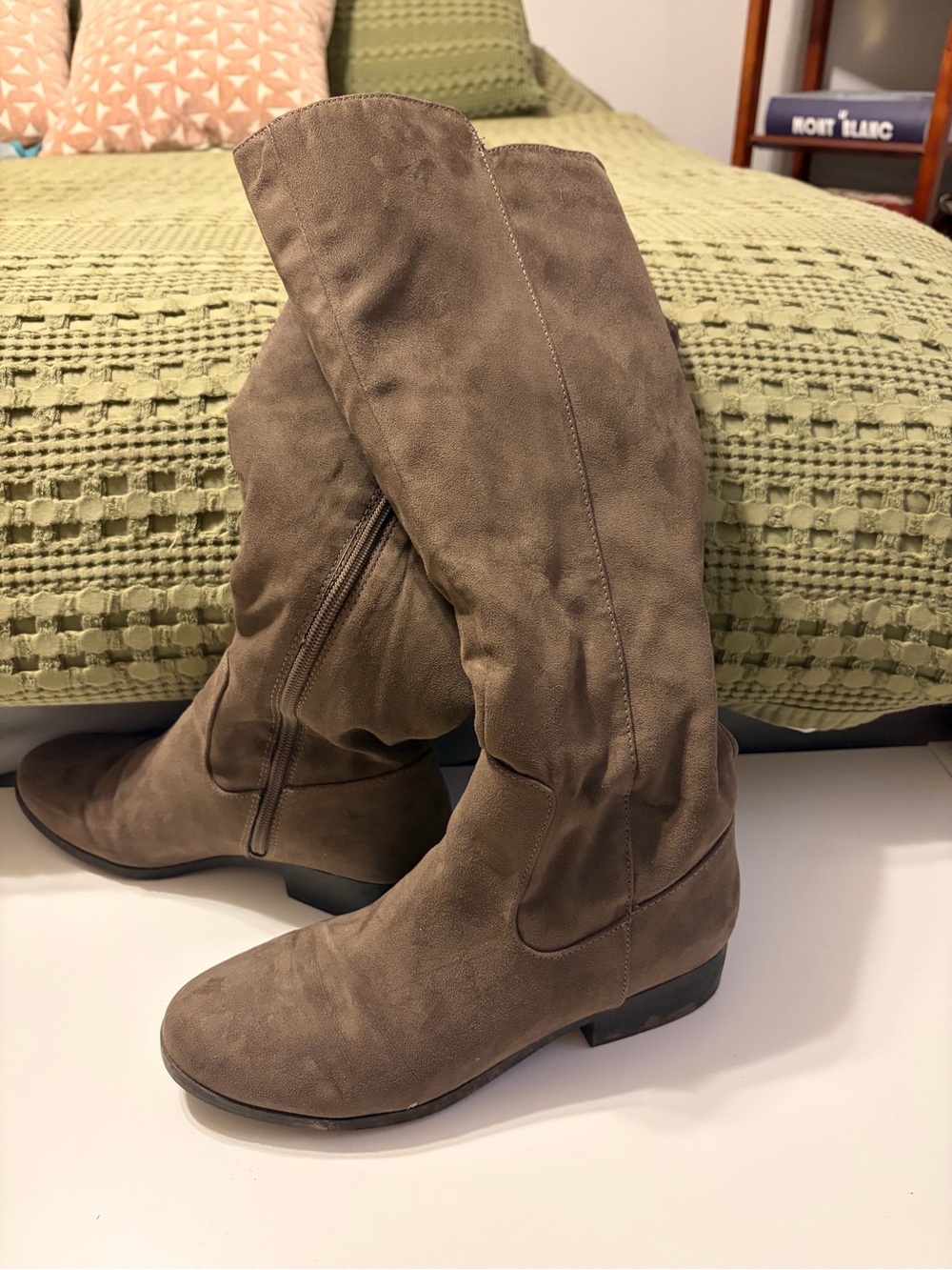 Style & Co. Taupe Over-the-Knee Suede Boots